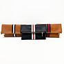 Three Colors Are Available Stripe Ribbon Vegan Leather Pu Pouch Cosmetic Bag Make up Clutch