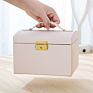 Three Layer Pu Leather Ornament Box Double Drawer Jewelry Box Princess Jewelry Storage Box