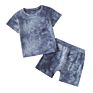 Toddle Boys Girls Clothing Set O-Neck Tie-Dyed Short Sleeve Top +Short Pants 2Piece Set for Kids