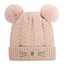 Toddler Cat Embroidery Kids Beanie with Furry Lining