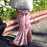 Toddler Kids Velvet Pants Little Baby Girls Bell-Bottoms Pants Trousers Kids Flare Pants