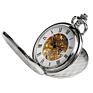 Tourbillon Watch Automatic Moonphase Mechanical Pocket Watch Silver Skeleton Mechanical Automatic Pocket Watch