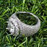 Trend Brass Diamond Bling Gold Plated Iced Out Cubic Zircon Brass Cuban Link Chain Gold Plated Finger Bling Ring