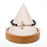 Trend Popular Inspiration Cross Shape Initial Stretch Wood Beads Bracelets Jewelry for Women
