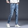 Trousers Light Blue Straight Men Jeans Denim Pant