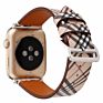 Tschick Band for Apple Watch, [Plaid Lattice Pattern] Leather Watch Strap Replacement Wristband for Apple Watch Series 4 3 2 1