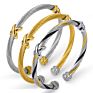 Twisted 316L Stainless Steel Cable Cuff Bangle Bracelet for Women Men Silver Chain Cable Wire Bracelets Bangle