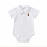 Unisex Polo Collar Solid Color Triangle Rompers Short-Sleeved Attire