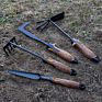 Vertak Garden Double Head Soil Digging Tool Hand Mini Hoe with Cork Wooden Handle