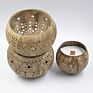 Vietnam Eco Small Coconut Shell Fragrance Candle Bowl Wooden Wick