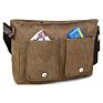 Vintage Canvas Satchel Messenger Bag Men Travel Shoulder Bag with Adjustable Shoulder Strap