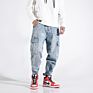 cargo jeans men denim loose fit