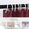 Vintage Floral Polyester Shower Curtain Wine Red Waterproof Printing Bathroom Shower Curtain