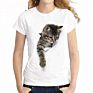 Vivid 3D Printing Cat Image T Shirt Short Sleeve round Neck Lady Women T Shirt for Girls