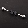 Vriua Punk Medical Steel Black Bat Dangle Industrial Cartilage Piercing Barbell Long Earrings Straight Barbell Classic Piercing