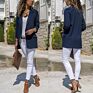 W0088 Women's Casual Blazer Long Sleeve Open Front Work Office Blazer with Pockets Solid Color Coat
