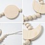 Wall Hanging Ornament Garland Wooden Star Moon Bead Kids Room Nursery Fall Wooden Bead Garland with Tassels for Home Decoration