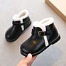 Warm Girl Kids Furry Boots Design Plush Got Out Black Kid Boots