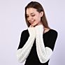 Warm Long Fingerless Gloves Women Knitted Arm Warmers Gloves Mittens