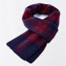 Warm Wool Cashmere Jacquard Plaid Long Scarf for Men