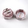 Wedding Jewelry Boxes Velvet Ring Box Octagon Shape Suede Double Ring Box