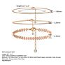 Wesparking Emo Cubic Zircon 14K Gold Silver Plated Anklet Brass Three Chains Anklets Set for Women Jewelry