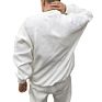 White Pile Pants Pullover Sweatsuit Tapered Track and Field Uniforms
