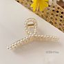 White Women Hair Clips Accessories Pearl Crystal Hair Claw for Girls