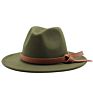 Wide Brimbeige Women Floppy Wooden Felt 15Cm Hats Jazzy Chapeau Fedora Hats with Logo