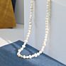 Women 925 Sterling Silver Baroque Fresh Water Freshwater Beaded Pearl Necklace Jewelry Collar De Perlas