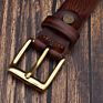 Women Buckle Full Grain Leather Ladies Slim Vintage Belt