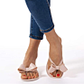 Women Flip-Flops Pearls Bow Sandals Beach Flat Rivets Rain Jelly Gold Pearls