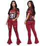 Women High Waist Bell Bottom Distressed Denim Jeans Skinny Pants Flares