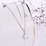 Women Jewelry Necklaces 925 Sterling Silver Moon&Star Moon and Star Necklace