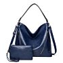 Women Large Capacity Functional Soft Leather Tote Set 2 Pcs Designer Luxury Oversized Tote Retro Vintage Shoulder Bag