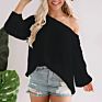 Women Sell Style plus Size Pullover Long Sleeve Knit Sweater Pullover Knit Top