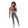 Women Spaghetti Strap Racer Back Bra High Waist Pocket Leggings Workout Yoga Wear Seamless Stretchy Two Piece Fitness Set