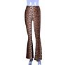 Women Streetwear Flared Trousers Leopard Print Leggings Design High Waisted Flared Pants Women