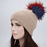 Fashion women knit hats with poms
