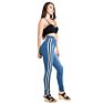 Women's Casual High Waist Stretch Skinny Jeans Side Stripe Denim Pants