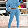 Women's Fleece Sweatpants and Hoodie Set Jogger Cropped Sweatshirt Hoodies Sets