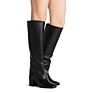 Women's Pu Leather Suede Block Chunky Heel Knee High Long Boots