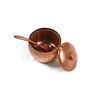 Wood Salt Jar Wooden Sugar Bowl with Spoon and Lid