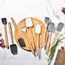 Wood Spatula Wooden Kitchen Spatula Silicone Kitchen Accessories Beech Wood Spatula Brush