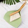 Wooden Broom Natural Sweep Floor Cleaning Dustpan Mini Table Bamboo Wooden Dustpan and Brush Set
