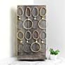 Wooden Rotating Two-Sided Jewelry Display Stand Rotating Organizer with 32 Hooks