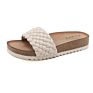 Woven Pu Design Shoes Ladies Open Toe Sandals Cork Slippers Women