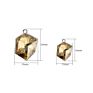 Xichuan Tilted Dice Shaped Ice Cube Fancy Crystal Glass Alloy Back Pendant Necklace Strass Rhistone Diy Decoration Accessories