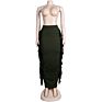 Xiuyu Womens Skirt Faldas Jupes Fringe Saias Long Skirt plus Size Maxi Pencil Rok Elastic Waist Bodycon Mermaid Lady Wrap Skirts