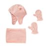 Xufang Hats in Stock Pure Color Teddy Cashmere Kids Cute Warm Caps Scarf and Gloves Set